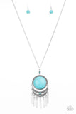 Rural Rustler - Blue Stone Turquoise Long Necklace Paparrazi Accessories