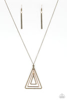 TRI Harder - Brass Gold Necklace Paparazzi Accessories