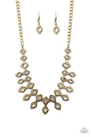 Geocentric - Brass necklace Paparrazi Accessories