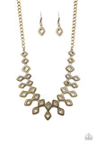 Geocentric - Brass necklace Paparrazi Accessories