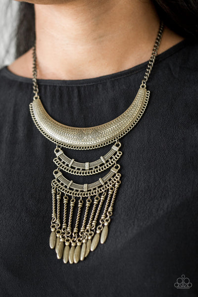 Eastern Empress - Brass Necklace Paparazzi Accessories N10