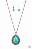 Full Frontier - Copper Turquoise Necklace Paparrazi Accessories