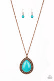 Full Frontier - Copper Turquoise Necklace Paparrazi Accessories