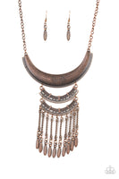 Eastern Empress - Copper Tribal Necklace Paparrazi Accessories