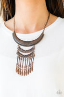 Eastern Empress - Copper Tribal Necklace Paparrazi Accessories