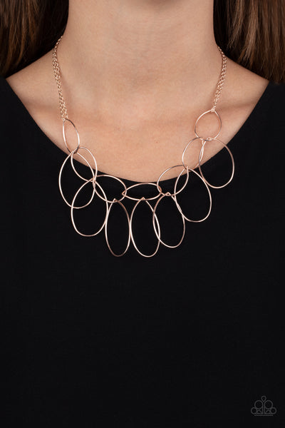 Top-TEAR Fashion - Rose Gold Paparrazi Accessories necklace