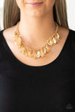 Fringe Fabulous - Gold Necklace Paparrazi Accessories
