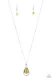Just Drop It! - Green Teardrop Necklace Paparrazi Accessories