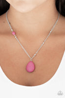 Peaceful Prairies - Pink Stone Necklace Paparrazi Accessories