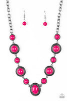 Voyager Vibes - Pink Stone Necklace Paparrazi Accessories