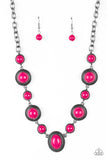 Voyager Vibes - Pink Stone Necklace Paparrazi Accessories