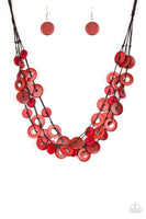 Wonderfully Walla Walla - Red Wood necklace Paparrazi Accessories