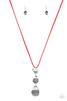 Embrace The Journey - Red Suede Necklace Paparrazi Accessories