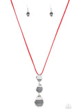 Embrace The Journey - Red Suede Necklace Paparrazi Accessories