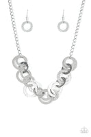 Treasure Tease - Silver Circles Necklace Paparrazi Accessories