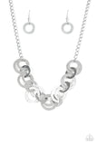 Treasure Tease - Silver Circles Necklace Paparrazi Accessories