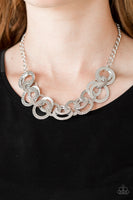 Treasure Tease - Silver Circles Necklace Paparrazi Accessories