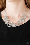 Treasure Tease - Silver Circles Necklace Paparrazi Accessories