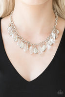 Fringe Fabulous - White Paparrazi Accessories clear necklace