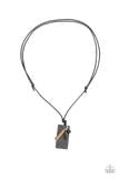 Paparazzi Accessories Explorer Edge Black Leather men’s Urban Necklace