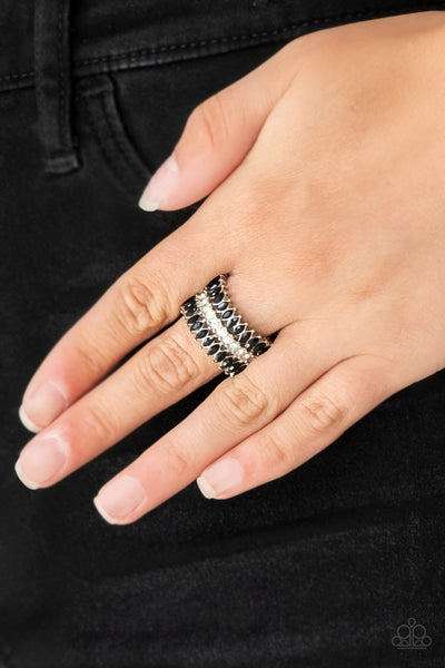Treasury Fund - Black Bling Ring Paparrazi Accessories