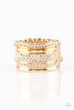 Top Dollar Drama - Gold Bling Ring Paparrazi Accessories
