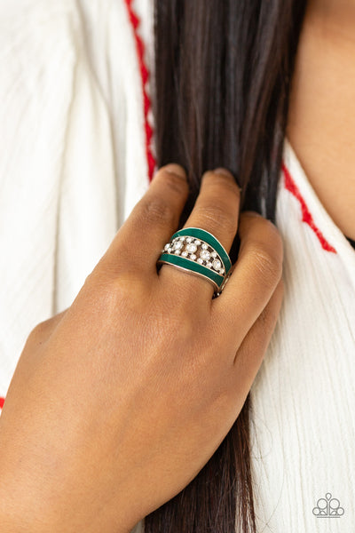 Trending Treasure - Green Bling Ring Paparrazi Accessories