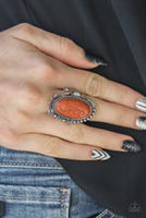 Open Range - Orange Stone Ring Paparrazi Accessories