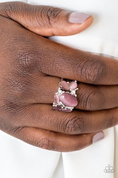 Modern Moonwalk - Pink Bling Stretch Ring Paparrazi Accessories