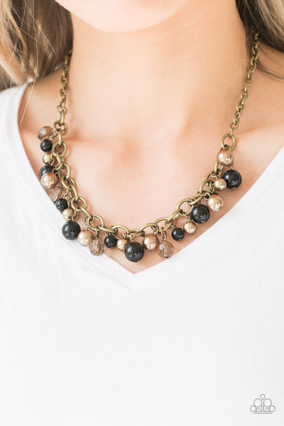 The GRIT Crowd - Black Brass Necklace Paparrazi Accessories