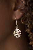 Rosy Rosette - Gold necklace Paparrazi Accessories
