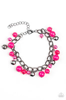 Hold My Drink - Pink Bracelet Gunmetal Paparrazi Accessories