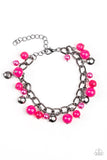 Hold My Drink - Pink Bracelet Gunmetal Paparrazi Accessories
