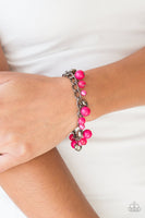 Hold My Drink - Pink Bracelet Gunmetal Paparrazi Accessories