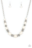 The Ruling Class - White Necklace Paparazzi Accessories