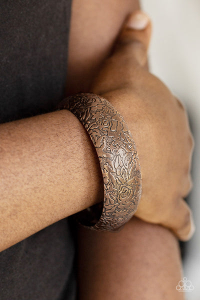 Garden Villa - Copper Bangle Bracelet Paparrazi Accessories