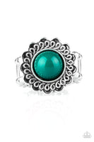 Garden Stroll - Green Silver Ring Paparrazi Accessories