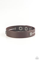 Totally Trailblazing - Brown Leather Bracelet Mens Paparrazi Accessories