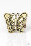 Sky High Butterfly - Brass Ring Paparrazi Accessories