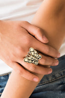 Sky High Butterfly - Brass Ring Paparrazi Accessories
