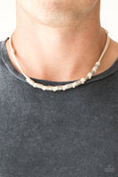PIRATE First Class - White Mens Necklace Paparrazi Accessories
