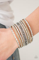 Rhinestone Rumble - Brown Bling Wrap Bracelet Paparrazi Accessories