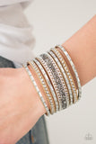 Rhinestone Rumble - Brown Bling Wrap Bracelet Paparrazi Accessories