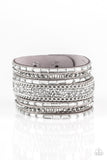 Rhinestone Rumble - Silver Wrap Bracelet Paparazzi Accessories