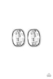 Incredibly Iconic - White bling post earrings Paparrazi Accessories