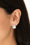 Incredibly Iconic - White bling post earrings Paparrazi Accessories