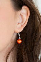 Rockin Rockette - Orange Pearl Necklace Paparazzi Accessories