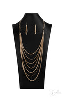 Paparazzi Zi Collection 2020 Commanding Gold Herringbone Necklace