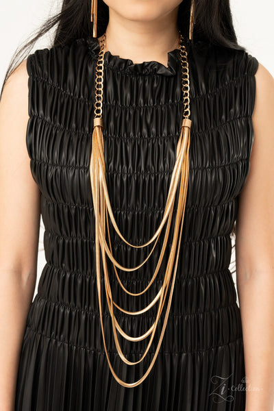 Paparazzi Zi Collection 2020 Commanding Gold Herringbone Necklace