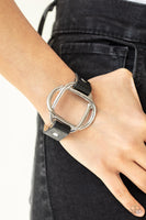 Paparazzi Nautically Knotted Black Leather Urban Bracelet